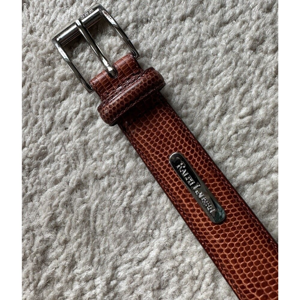 Vintage Y2K LAUREN Ralph Lauren  Brown Oxblood Genuine Leather Belt Size S